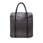 ショッピングゴヤール ゴヤール ブルゴーニュ トートバッグ ネイビー PVC レザー レディース GOYARD 【中古】