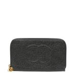 シャネル ココマーク ラウンドファスナー 長財布 ブラック キャビアスキン レディース CHANEL 【中古】