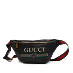 グッチ シェリーライン ボディバッグ ウエストバッグ 527792 ブラック レザー メンズ GUCCI 【中古】
