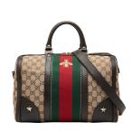 グッチ GGキャンバス ウェブビー ハンドバッグ ミニボストンバッグ ショルダーバッグ 2WAY 406868 ベージュ ブラウン GUCCI 【中古】