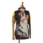  Issey Miyake ×YASUMASA MORIMURA PLEATS PLEASE художник серии .. принт туника tops ISSEY MIYAKE [ б/у ]