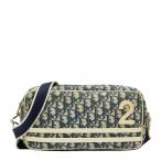 ショッピングdior ディオール トロッター NO2 斜め掛け ショルダーバッグ ネイビー ホワイト PVC レザー レディース Dior 【中古】