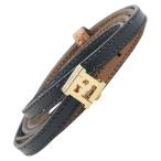 フェンディ FF金具 ブレスレット ブラウン ブラック レザー レディース FENDI 【中古】