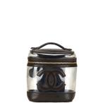  Chanel здесь Mark ручная сумочка косметичка черный прозрачный винил кожа женский CHANEL [ б/у ]