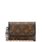 ルイ ヴィトン モノグラム マカサー ポルトフォイユ コンパクト 二つ折り財布 M60167 ブラウン ブラック PVC LOUIS VUITTON 【中古】