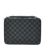 ショッピングダミエ ルイ ヴィトン ダミエ グラフィット エッセンシャル iPadケース N63034  ブラック PVC レザー レディース LOUIS VUITTON 【中古】