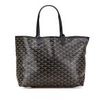 ゴヤール サンルイPM トートバッグ ブラック PVC レザー レディース GOYARD 【中古】