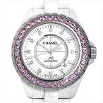 シャネル J12 白セラミック 12Pダイヤ ピンクサファイアベゼル H2011 新品 メンズ 腕時 ...