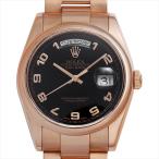 ロレックス デイデイト 118205 ブラック/アラビア P番 中古 メンズ 腕時計