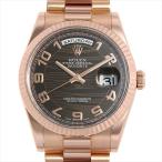 ロレックス デイデイト 118235F ブラウン/ウェーブ/アラビア M番 中古 メンズ 腕時計