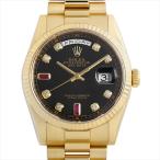 ロレックス デイデイト 8Pダイヤ/2Pルビー 118238A ブラック ランダムシリアル 中古 メ ...