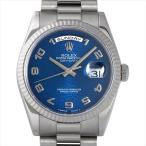 ロレックス デイデイト D番 118239 ブルー彫りコンピューター/アラビア 中古 メンズ 腕時計