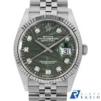ロレックス デイトジャスト36 10Pダイヤ 126234G オリーブグリーン パームモチーフ 5列 ジュビリーブレス ランダム番 中古 メンズ 腕時計 002SROAU0334