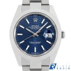 ロレックス デイトジャスト41 126300 ブルー フルーテッド 3列 オイスターブレス ランダム番 中古 メンズ 腕時計