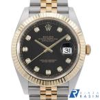 ロレックス デイトジャスト41 10Pダイヤ 126333G ブラック 5列 ジュビリーブレス ランダム番 中古 メンズ 腕時計 16F4ROAU3352