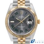 ロレックス デイトジャスト 126333 スレート (グレー) グリーンローマ 5列 ジュビリーブレス ランダム番 中古 メンズ 腕時計 05VFROAU0001