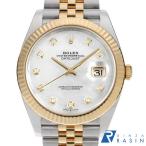 ロレックス デイトジャスト41 10Pダイヤ 126333NG ホワイトシェル 5列 ジュビリーブレス ランダム番 中古 メンズ 腕時計 16F4ROAU3357