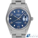 ロレックス オイスターパーペチュアル デイト 15200 ブルー 飛びアラビア U番 中古 メンズ 腕時計 16F4ROAU3712