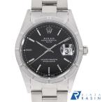 ロレックス オイスターパーペチュアル デイト 15210 ブラック バー Y番 中古 メンズ 腕時計 10NZROAU1968