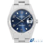 ロレックス オイスターパーペチュアル デイト 15210 ブルー トロピカル 飛びアラビア シングルバックル P番 中古 腕時計 16F4ROAU3325