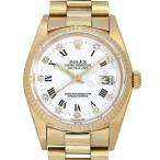 ロレックス デイトジャスト 10Pダイヤ 16018G ホワイト/ローマ R番 中古 メンズ 腕時計