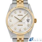 ロレックス デイトジャスト 10Pダイヤ 16233G シルバー 彫りコンピューター U番 中古 メンズ 腕時計 16F4ROAU3408