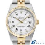 ロレックス デイトジャスト 10Pダイヤ 16233G ホワイト センターローマ W番 中古 メンズ 腕時計 001JROAU0484