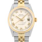 ロレックス デイトジャスト 16233 アイボリー ピラミッド ローマ S番 中古 メンズ 腕時計 10NZROAU1974