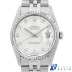 ロレックス デイトジャスト 10Pダイヤ 16234G シルバー T番 中古 メンズ 腕時計 16F4ROAU3037