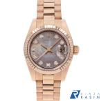 ロレックス デイトジャスト 10Pダイヤ 179175NG ブラックシェル Y番 中古 レディース 腕時計 145HROAU0038