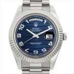 ロレックス デイデイトII 218239 ブルーウェーブ/アラビア V番 中古 メンズ 腕時計