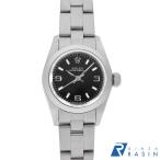 ロレックス オイスターパーペチュアル 67180 ブラック 369ホワイトバー U番 中古 レディース 16F4ROAU3486