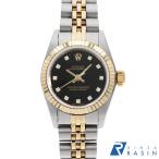 ロレックス オイスターパーペチュアル 11Pダイヤ 67193G ブラック 5列 ジュビリーブレス T番 中古 レディース 腕時計 16F4ROAU3053