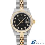 ロレックス デイトジャスト 10Pダイヤ 69173G ブラック E番 中古 レディース 腕時計 16F4ROAU3275