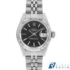 ロレックス デイトジャスト 69174 ブラック バー S番 中古 レディース 腕時計 132KROAU0028