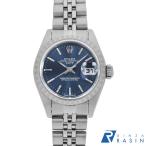 ロレックス オイスターパーペチュアルデイト 69240 ブルー バー W番 中古 レディース 腕時計 0C2QROAU0001