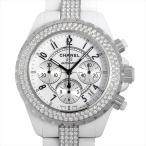 シャネル J12 クロノグラフ ベゼルブレスダイヤ H1707 中古 メンズ 腕時計