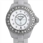 シャネル J12 白セラミック 11Pダイヤ ベゼルダイヤ H2430 中古 メンズ 腕時計