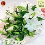 カサブランカ 花束 4本 16輪以上 生花 白ユリの女王 銀座のカサブランカ 大輪白ユリ ほぼ蕾でお届け 土日も出荷 お届け日指定 プレゼント