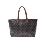 ゴヤール GOYARD サンルイPM 黒 茶 ポーチ付き 中古