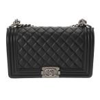 CHANEL シャネル ボーイシャネル ハンドバッグ 25cm ブラック A67086 レディース カーフスキン ショルダーバッグ Aランク 中古 銀蔵