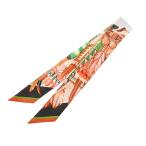 HERMES エルメス ツイリー DANSE PACIFIQUE オレンジ系 レディース シルク100% スカーフ 新同 中古 銀蔵