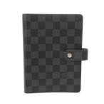 LOUIS VUITTON Louis Vuitton Damier gla Fit Agenda MM черный R20242 мужской Damier парусина обложка для записной книжки A разряд б/у серебряный магазин 