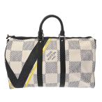 серебряный магазин б/у LOUIS VUITTON Louis Vuitton Damier ключ poru частота lie-ru40 M57845 белый Damier azur сумка "Boston bag" разряд AB