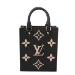 ショッピングモノグラム 銀蔵 中古 LOUIS VUITTON モノグラムアンプラント プティット サックプラ 2WAY M57937 ノワール/ベージュ レザー ハンドバッグ ランクA