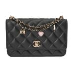 CHANEL Chanel matelasse цепь бумажник очарование есть черный AP4537 женский овчина сумка на плечо A разряд б/у серебряный магазин 