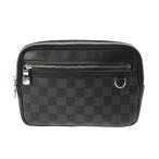  б/у Louis Vuitton LOUIS VUITTON Damier gla Fit Scott mesenja- черный N50018 Damier парусина мужской сумка "почтальонка" 