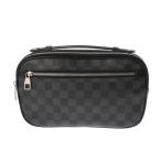  б/у Louis Vuitton LOUIS VUITTON Damier gla Fit Anne b направляющие черный N41289 Damier парусина мужской сумка "body" 