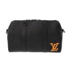  б/у Louis Vuitton LOUIS VUITTON Damier dist -tedo City ключ poru черный M57417 кожа мужской сумка "Boston bag" 