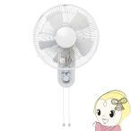 壁掛け扇風機 TEKNOS テクノス 羽根30cm 引き紐 ホワイト KI-W292